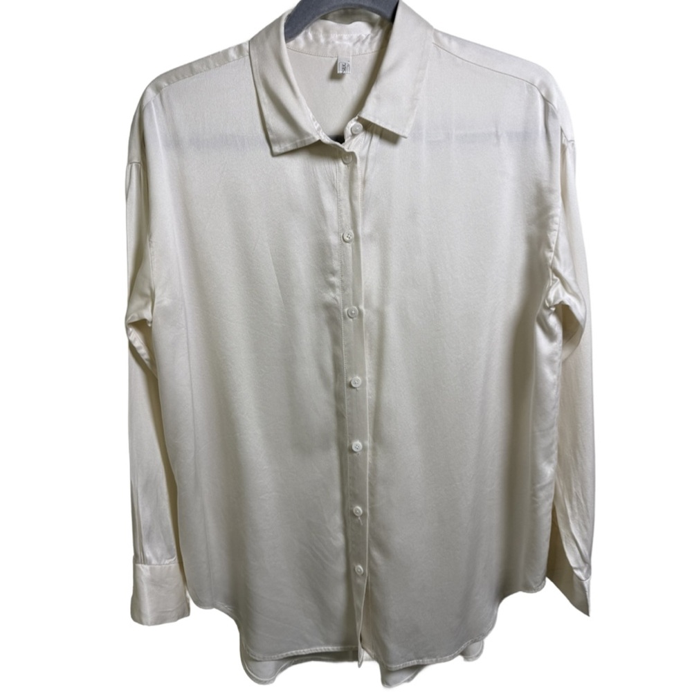 Lilysilk “The SOS Shirt” Elegant Cream Button Down Shirt for Women - Picture 3 of 5